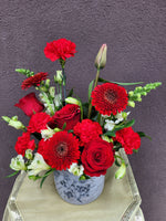Red mixed flowers