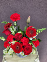 Red mixed flowers