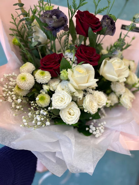 Elegant Ruby & Ivory Bloom