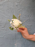 Boutonniere---Rustic white