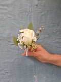 Boutonniere---Rustic white