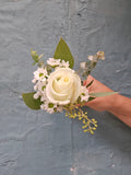 Boutonniere---Rustic white