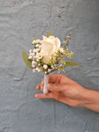 Boutonniere---Rustic white