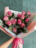 Romantic Pink dozen rose