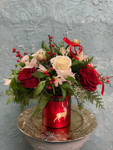 Holiday Reindeer Floral Arrangement