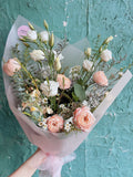Peach garden rose bouquet