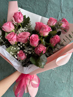 Romantic Pink dozen rose