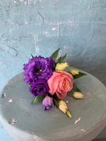 Boutonniere---Pink and Purple