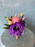 Boutonniere---Pink and Purple