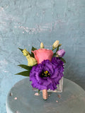 Boutonniere---Pink and Purple