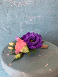 Boutonniere---Pink and Purple