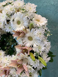 Sympathy wreath---Big faced flowers