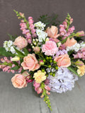 Mixed Pastel Colors Flowers in Vase