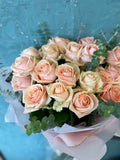 Peach Elegance Rose Bouquet