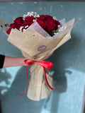 Classic Red Rose & Baby’s Breath Bouquet