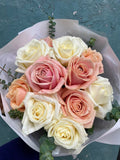 Peach & Ivory Rose Bouquet