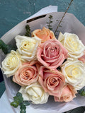 Peach & Ivory Rose Bouquet