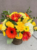 orange and yellow flower arrangement