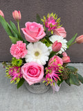 Pink and White Cottage Style Arrangement