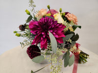 Romantic magenta- Bridal Bouquet & Boutonniere