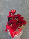 Red Rose & Wine Set