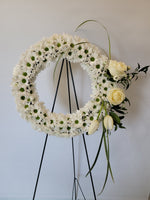 Serene Blessings Standing Wreath - White