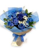Blue romantic roses bouquet